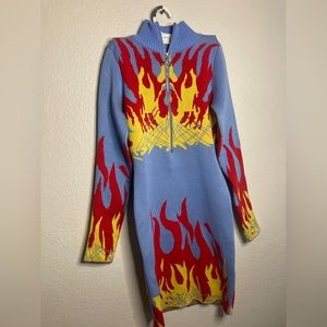 Fire print dress